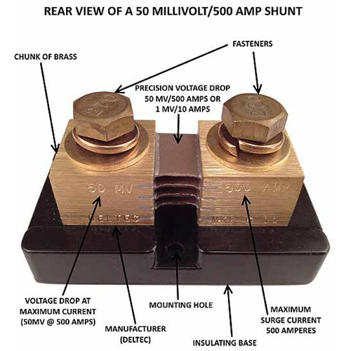 Deltec 500A/50mV Shunt