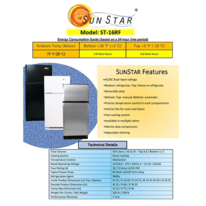 SunStar ST-16RF 16cuft upright fridge/freezer